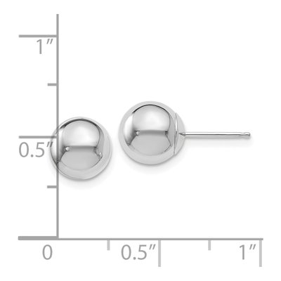 14K White Gold Ball Stud Earrings – view 5