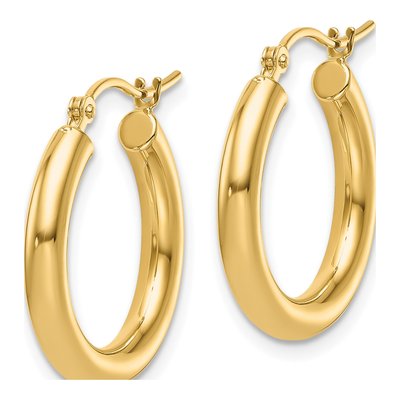 14K Yellow Gold 20mm Hoop Earrings – view 3