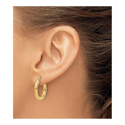 14K Yellow Gold 20mm Hoop Earrings – view 4