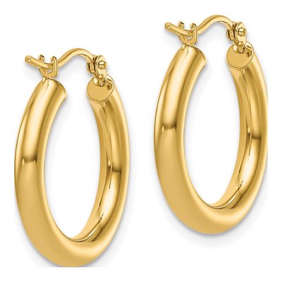 14K Yellow Gold 20mm Hoop Earrings – view 5