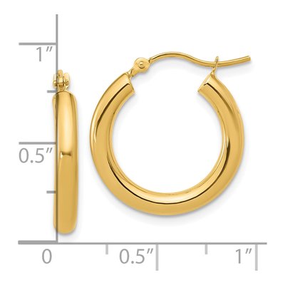 14K Yellow Gold 20mm Hoop Earrings – view 6