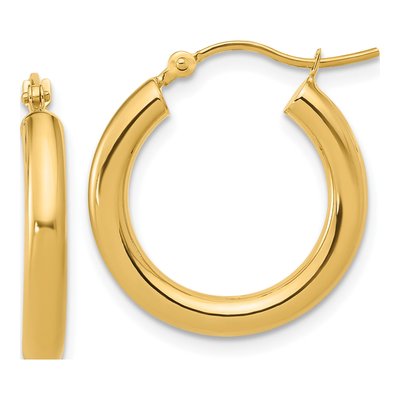 14K Yellow Gold 20mm Hoop Earrings