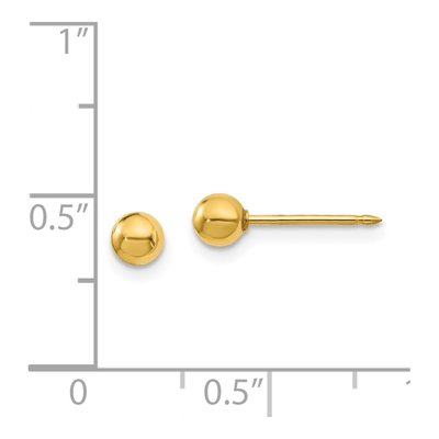 18K Yellow Gold Ball Stud Earrings – view 4