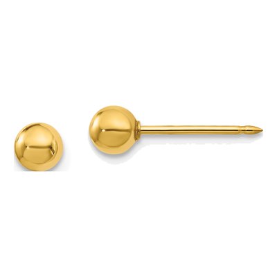 18K Yellow Gold Ball Stud Earrings