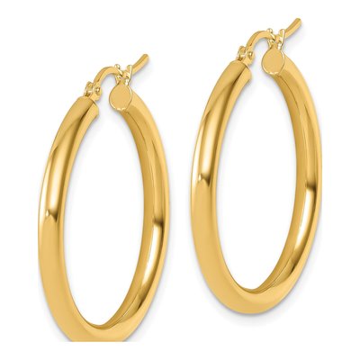14K Yellow Gold 30mm Hoop Earrings – view 3