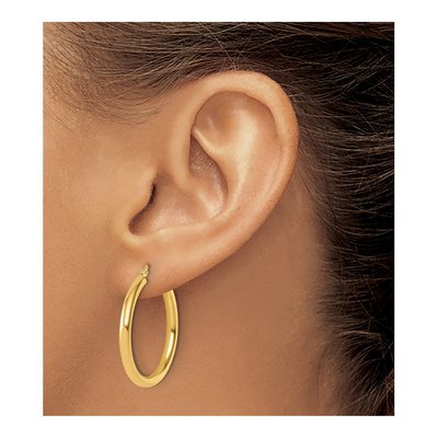 14K Yellow Gold 30mm Hoop Earrings – view 4