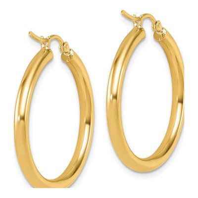 14K Yellow Gold 30mm Hoop Earrings – view 5