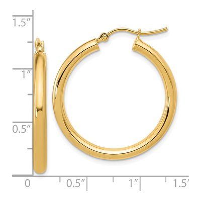 14K Yellow Gold 30mm Hoop Earrings – view 6