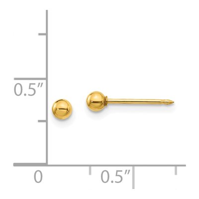 18K Yellow Gold Ball Stud Earrings – view 4