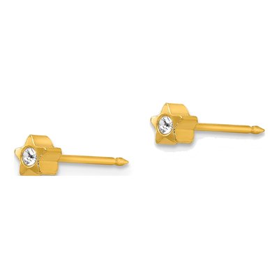 Stainless Steel Crystal Star Stud Earrings – view 2