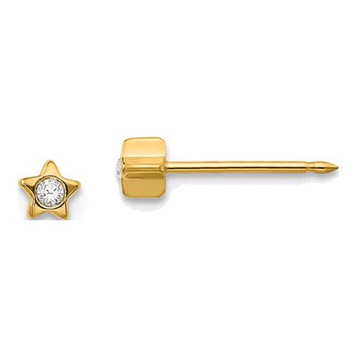 Stainless Steel Crystal Star Stud Earrings