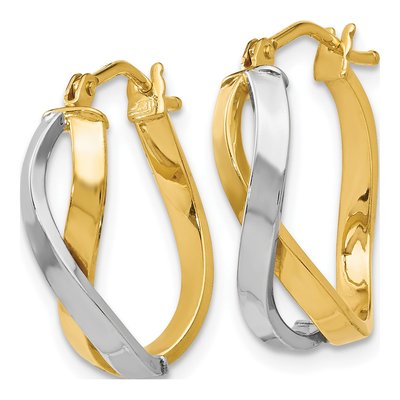 14K Yellow Gold Bypass Hoop Earrings – view 3
