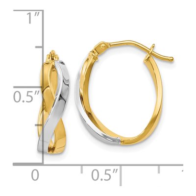 14K Yellow Gold Bypass Hoop Earrings – view 5