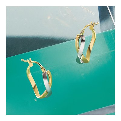 14K Yellow Gold Bypass Hoop Earrings – view 6