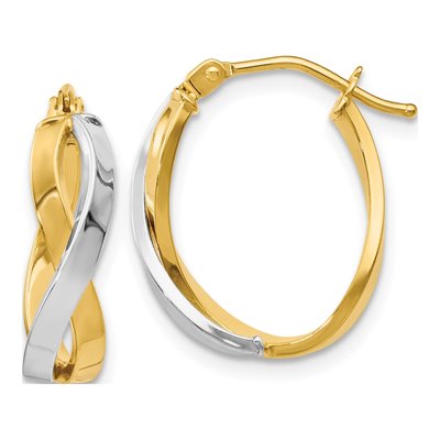 14K Yellow Gold Bypass Hoop Earrings