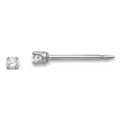 18K White Gold 2mm Round CZ Stud Earrings