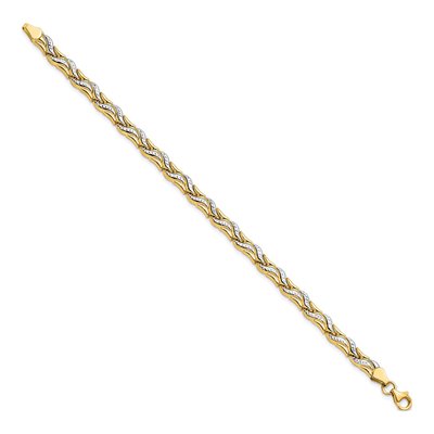 14K Yellow Gold Diamond-Cut Bracelet – view 4
