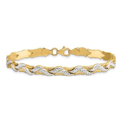 14K Yellow Gold Diamond-Cut Bracelet – view 5