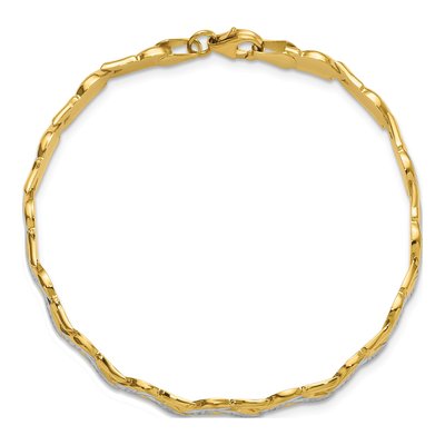 14K Yellow Gold Diamond-Cut Bracelet – view 6