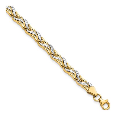 14K Yellow Gold Diamond-Cut Bracelet