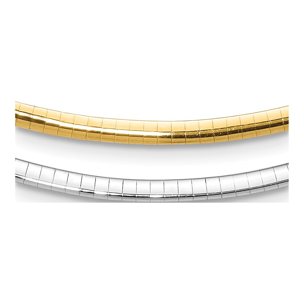 14K Two-Tone Reversible Omega Necklace, 18 in