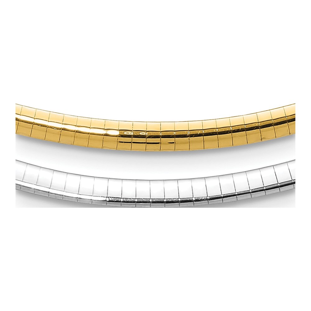 14K Two-Tone Reversible Omega Necklace, 18 in