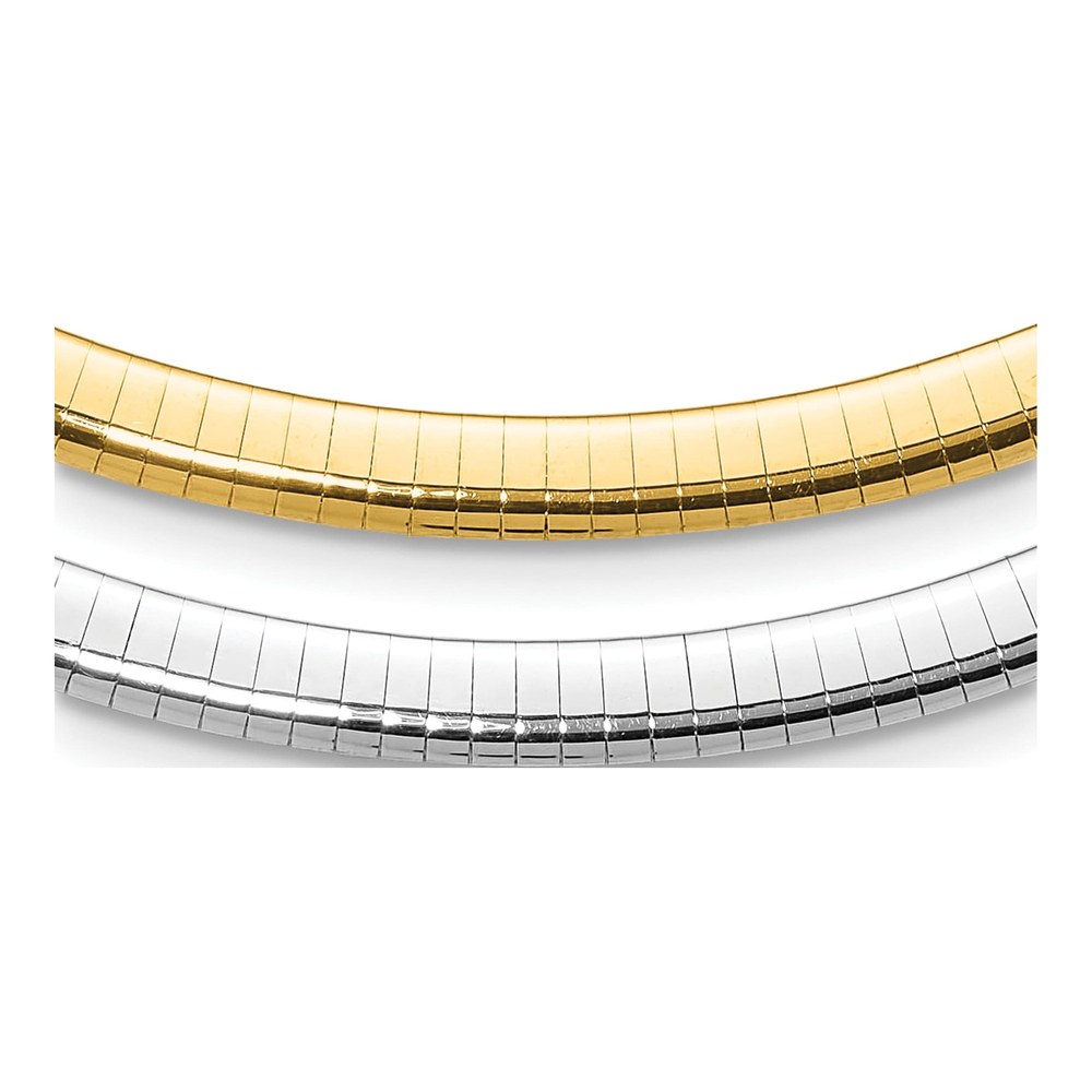 14K Two-Tone Reversible Omega Necklace, 18 in