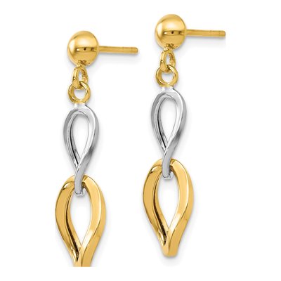 14K Two-Tone Gold Dangle Earrings – view 3