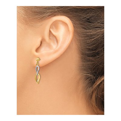 14K Two-Tone Gold Dangle Earrings – view 4
