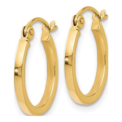 14K Yellow Gold 15mm Hoop Earrings – view 3