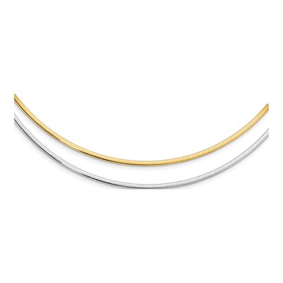 14K Two-Tone Gold Reversible Omega Necklace – view 3