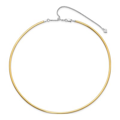 14K Two-Tone Gold Reversible Omega Necklace – view 5