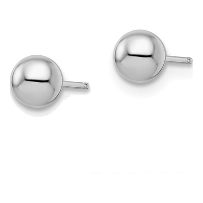14K White Gold Ball Stud Earrings – view 3