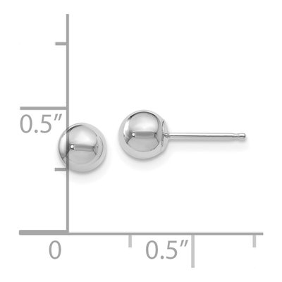 14K White Gold Ball Stud Earrings – view 4