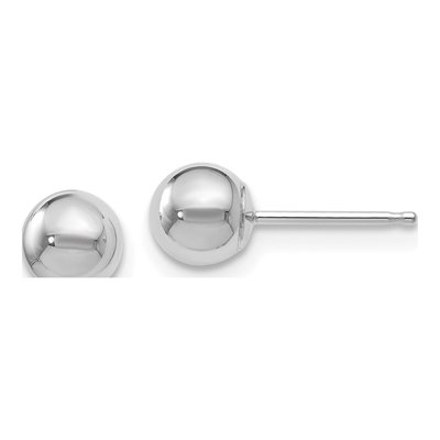 14K White Gold Ball Stud Earrings