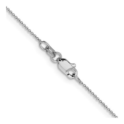 14K White Gold 0.8mm Round Cable Chain – view 5
