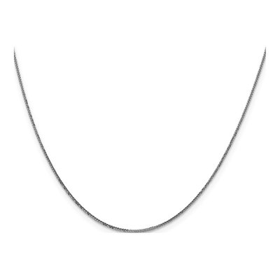 14K White Gold 0.8mm Diamond-Cut 8mm Wheat Chain – view 3
