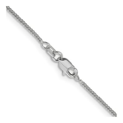 14K White Gold 0.8mm Diamond-Cut 8mm Wheat Chain – view 4