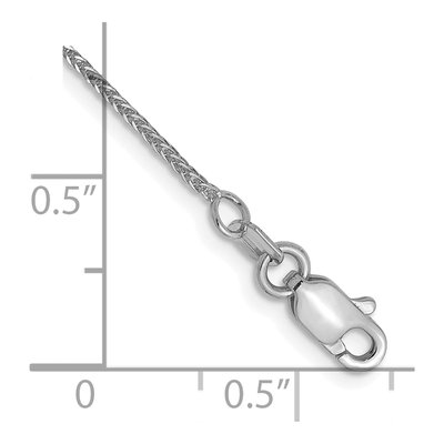 14K White Gold 0.8mm Diamond-Cut Wheat Chain Anklet – view 3