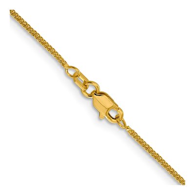 14K Yellow Gold 0.8mm Diamond-Cut Wheat Chain – view 4
