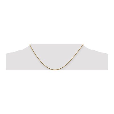 14K Yellow Gold 0.8mm Diamond-Cut Wheat Chain – view 5
