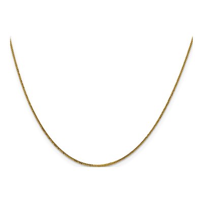 14K Yellow Gold 0.8mm Diamond-Cut Wheat Chain – view 3