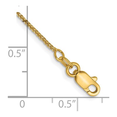 14K Yellow Gold 0.8mm Diamond-Cut Wheat Chain Anklet – view 3