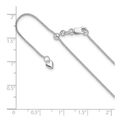 14K White Gold 1mm Wheat Chain – view 7