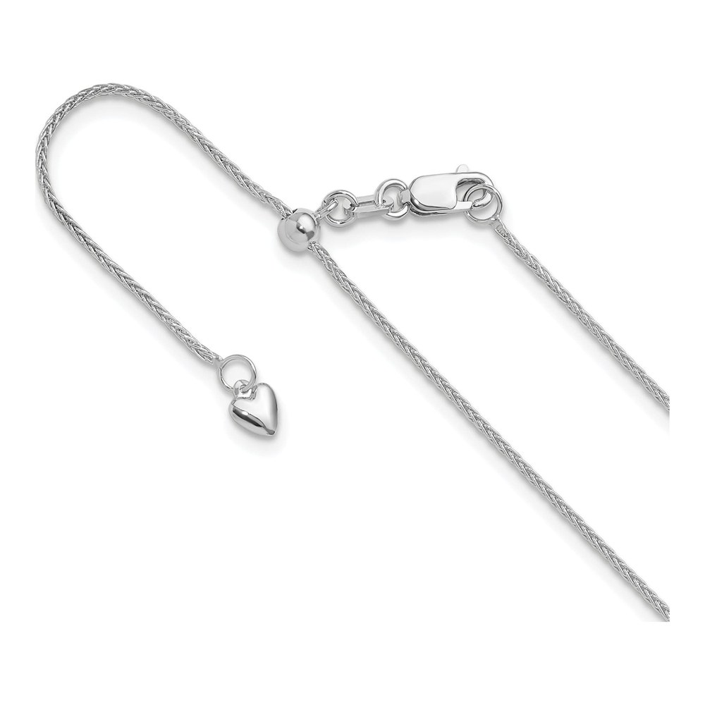 14K White Gold 1mm Wheat Chain