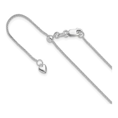 14K White Gold 1mm Wheat Chain