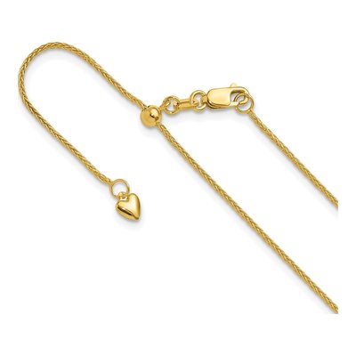 14K Yellow Gold 1mm Wheat Chain