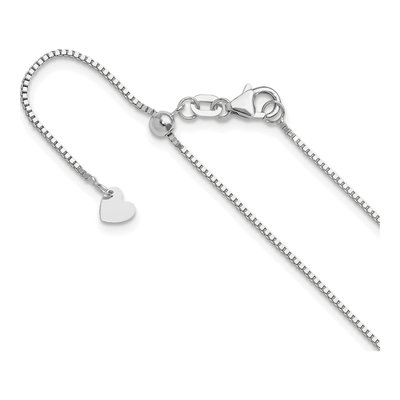 14K White Gold 0.9mm Box Chain
