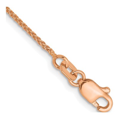 14K Rose Gold 1mm Wheat Chain Anklet