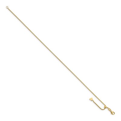 14K Yellow Gold 7mm Box Chain Anklet – view 3